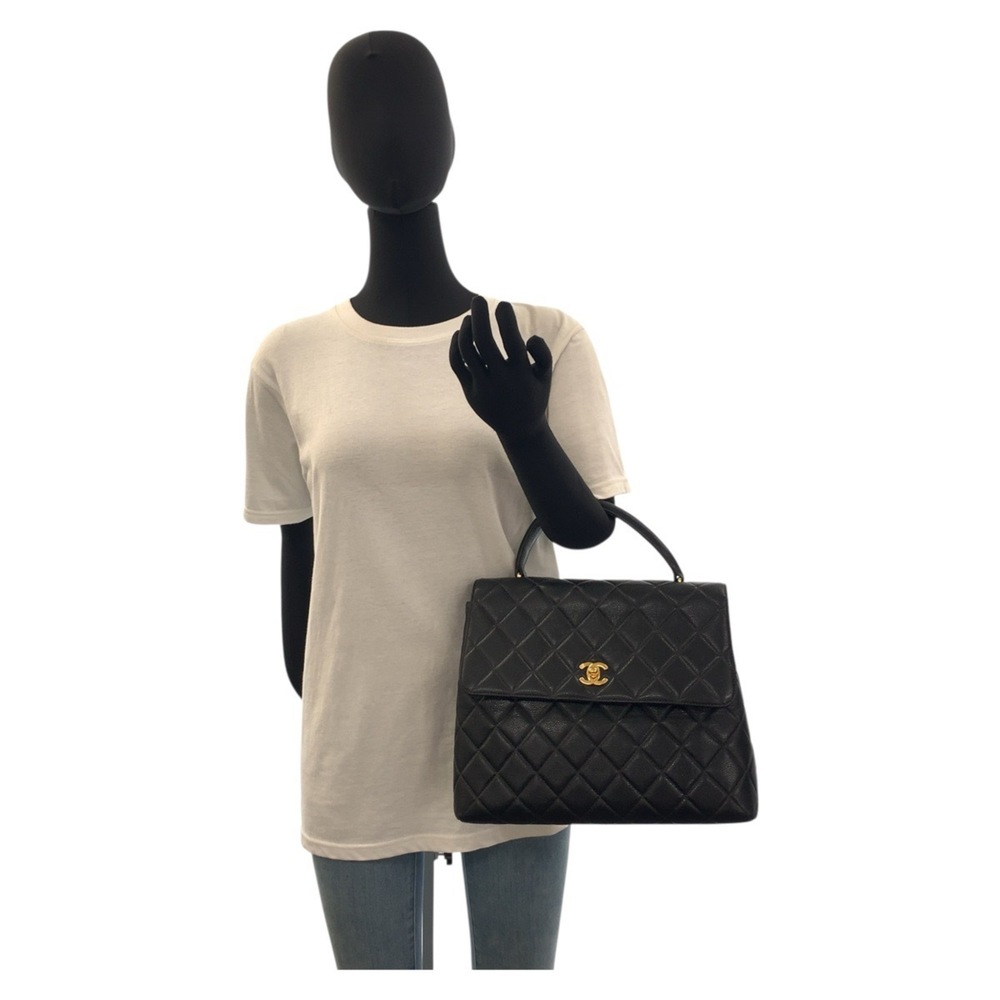 CHANEL Chanel Matelasse Top Handle Coco Mark Turnlock Black Gold Hardware Cav... - Picture 6 of 10